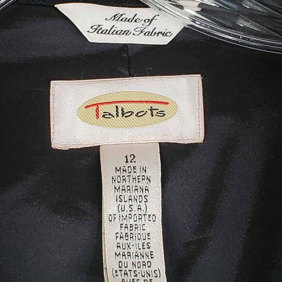 Talbots Blazer Women’s Size 12 Black Pockets Three Button Wool Italy Lined - Picture 6 of 8